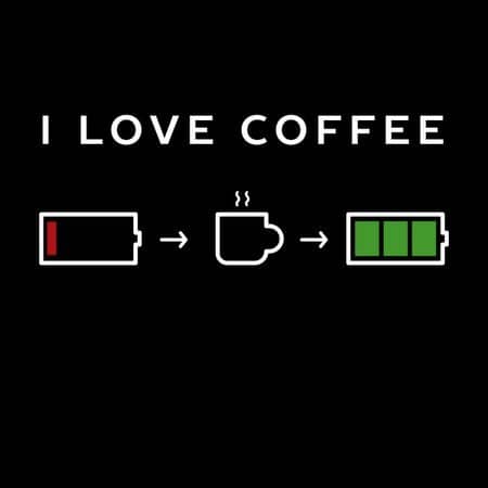 i love coffee picture of battery charging with coffee icon