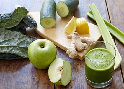 green veggie and fruit juice