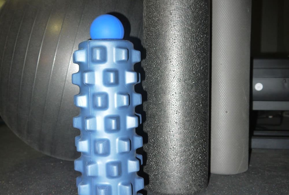 exercise equipments including foam roller and stability ball