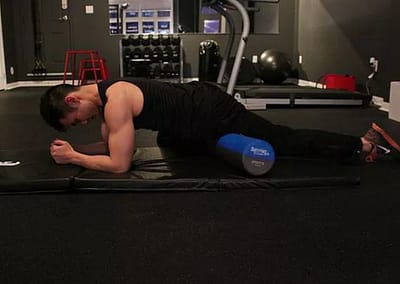 Andy Rehab foam rolling quads at lux fit